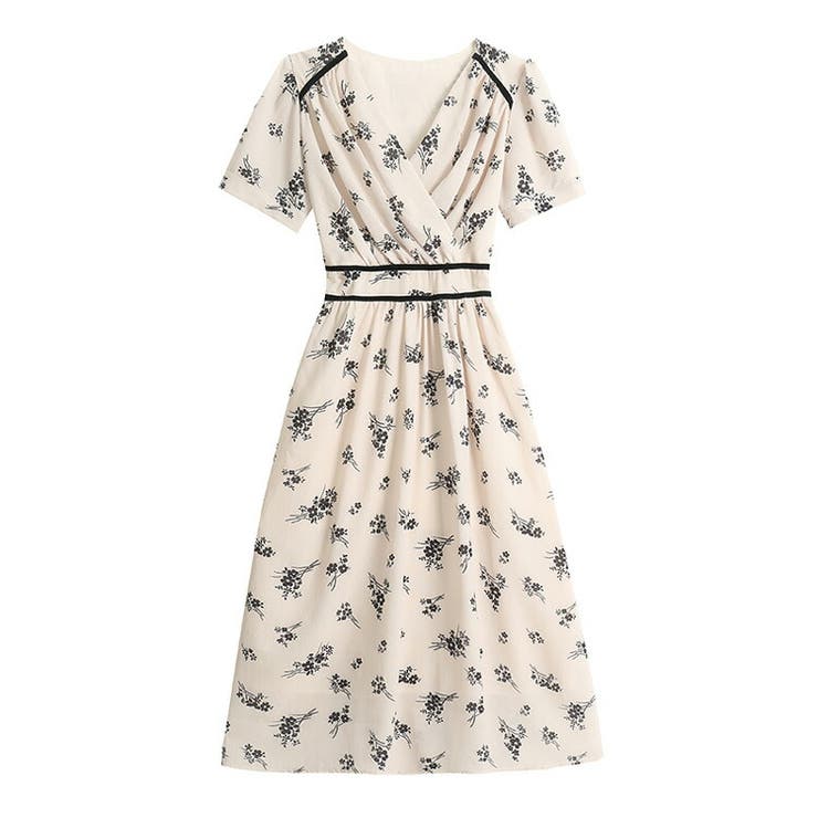 花柄 ワンピース シフォン[品番：JSFW0010658]｜JS FASHION