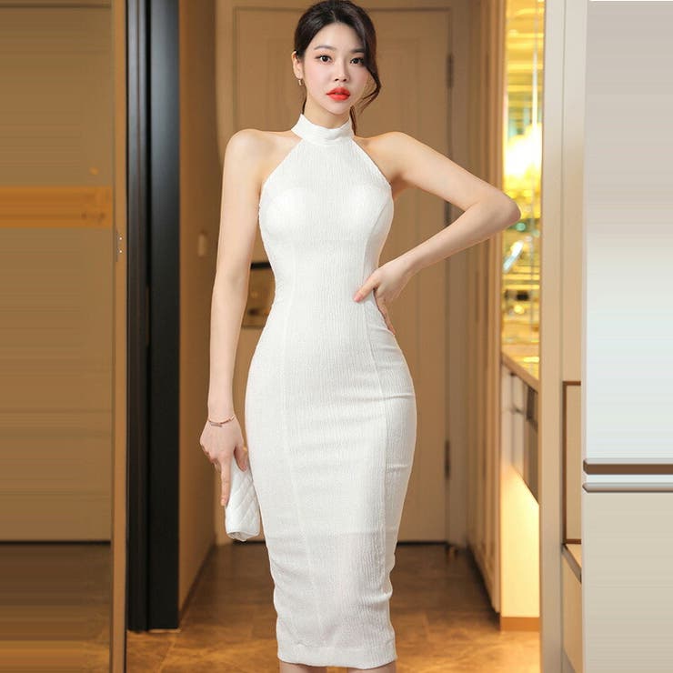 ワンピース ノースリーブ 肩出し[品番：JSFW0010177]｜JS FASHION