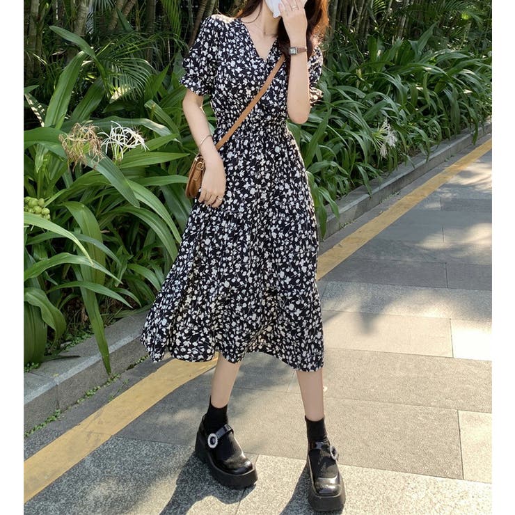花柄ワンピース 全2色 半袖[品番：JSFW0010343]｜JS FASHION（ジェー 
