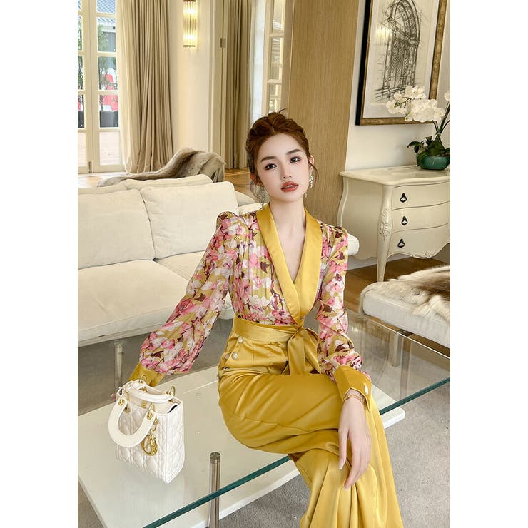 パンツドレス 花柄 フラワープリント[品番：JSFW0010540]｜JS