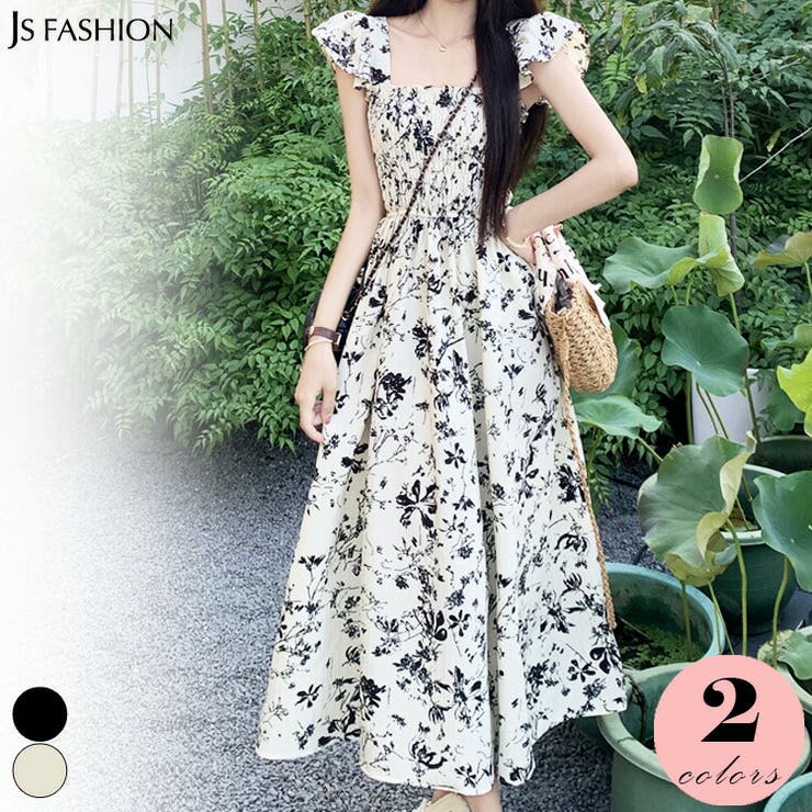 胸元 シャーリング ワンピース[品番：JSFW0010345]｜JS  FASHION（ジェーエスファッション）のレディースファッション通販｜SHOPLIST（ショップリスト）