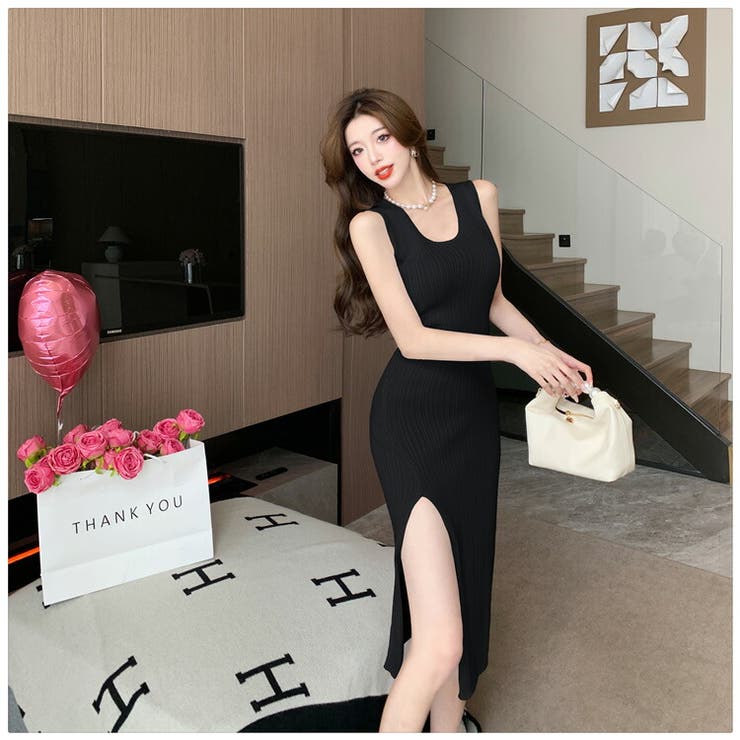 MIU/M/IUミニワンピース ノースリーブ 3色 MIU/M/IUミニワンピース ノースリーブ 3色 ミニワンピース