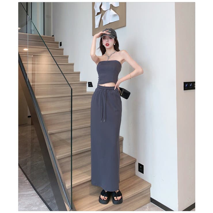セットアップ 全2色 ベアトップトップス[品番：JSFW0010686]｜JS