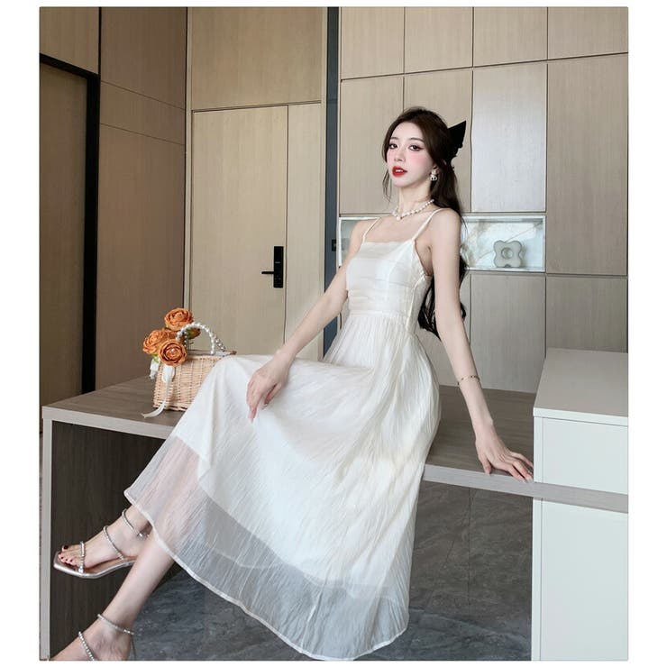 ロングワンピース 全2色 キャミワンピース[品番：JSFW0010857