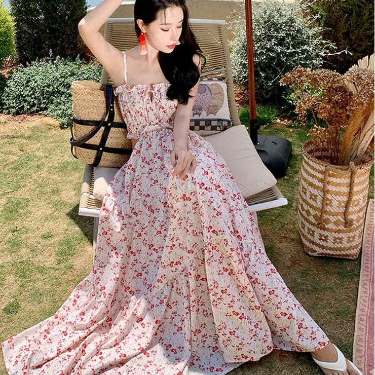 リゾートワンピ 花柄 ワンピース[品番：JSFW0012945]｜JS