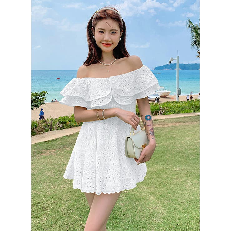❤️24新作 ♡ maje 白ミニワンピース 新品♡　212 リゾートワンピ 全2色 刺繍[品番：JSFW0012949]｜JS FASHION
