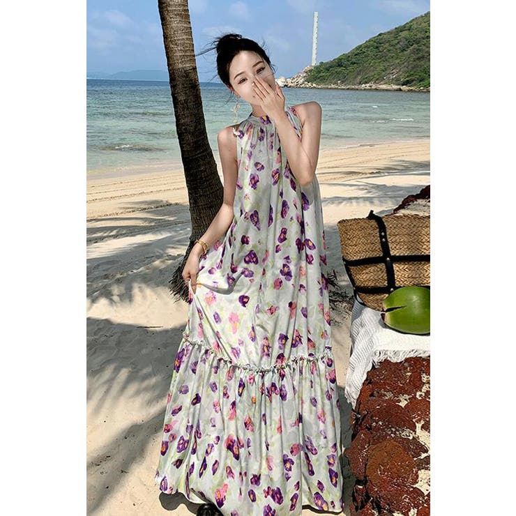 リゾートワンピ 花柄 総柄[品番：JSFW0011072]｜JS FASHION
