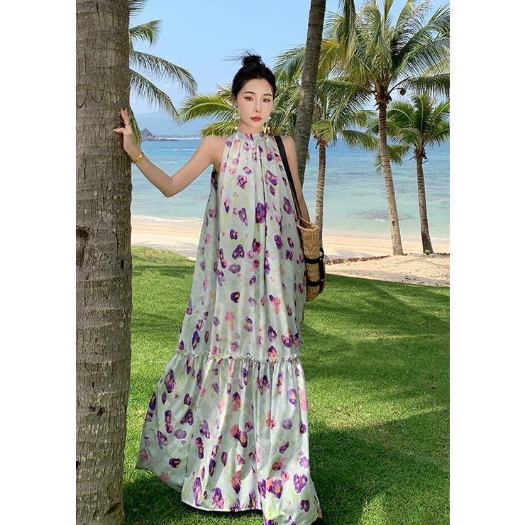スーパーセール 目玉商品 リゾートワンピ 花柄 総柄[品番：JSFW0011072]｜JS FASHION ワンピース