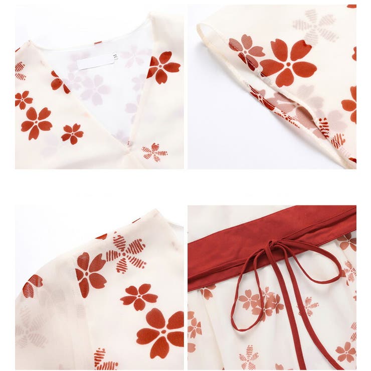 オカメ様良品✨ケイミー 和柄 ラップワンピース カシュクール 花柄 1-1.jpg