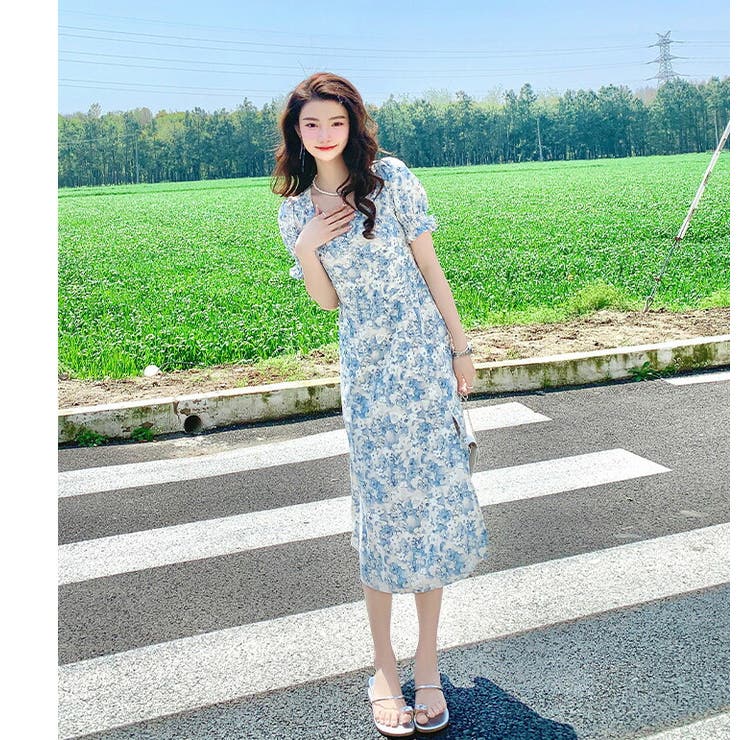 「新商品」に関するプレスリリース 花柄ワンピース 半袖 ハートネック[品番：JSFW0010968]｜JS Lサイズ