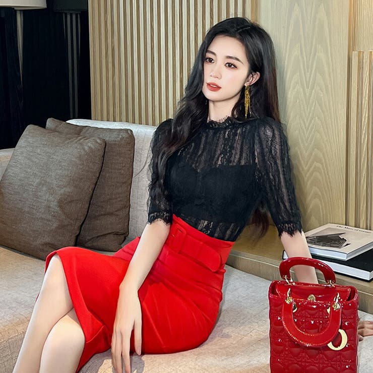 yilon ブラック　トップス　レーストップス 美品 レーストップス - ブラック | ZARA Japan / 日本