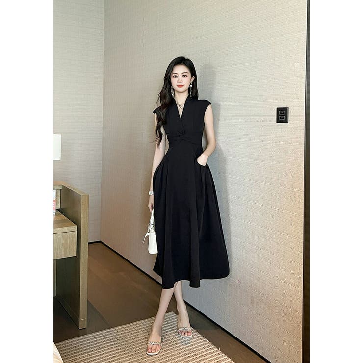 Aラインワンピース 無地 フレアワンピ | JS FASHION | 詳細画像5 