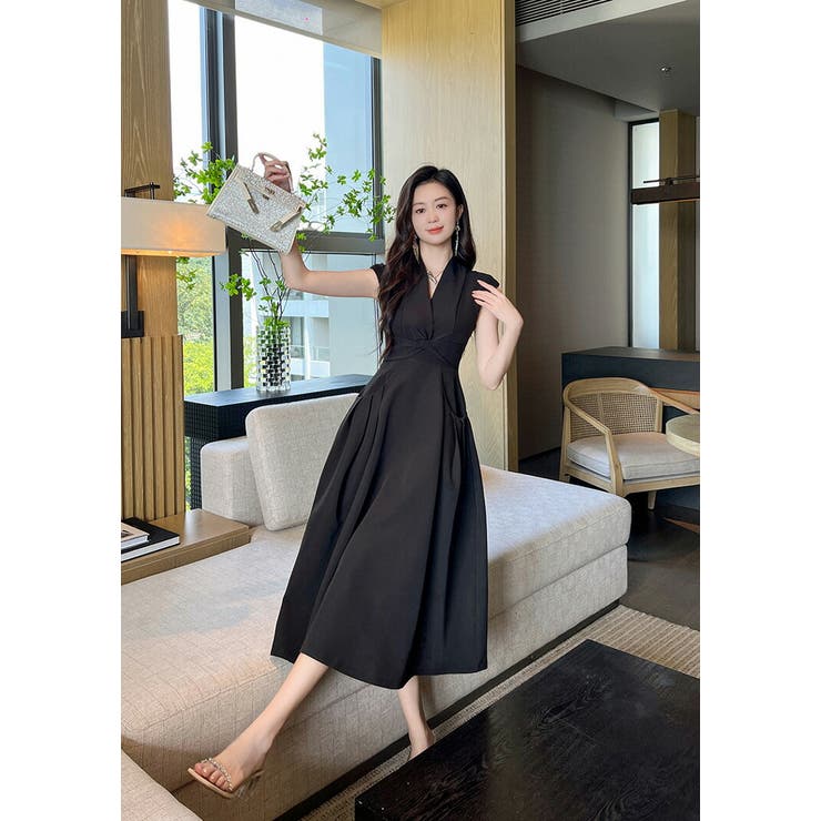 Aラインワンピース 無地 フレアワンピ | JS FASHION | 詳細画像12 