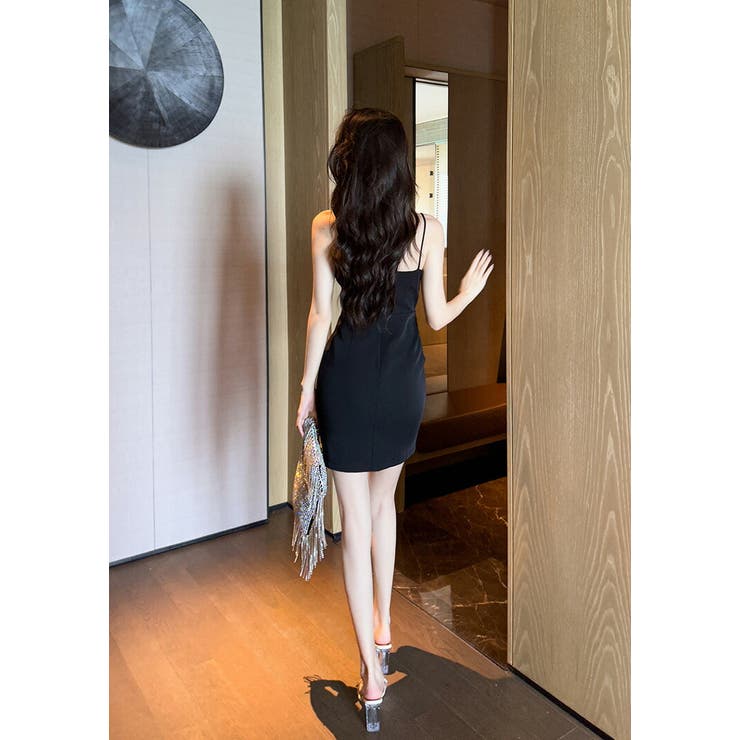 値下げブラックキャミワンピース セール】 【WEB限定カラーあり・洗える】Lightジョーゼット