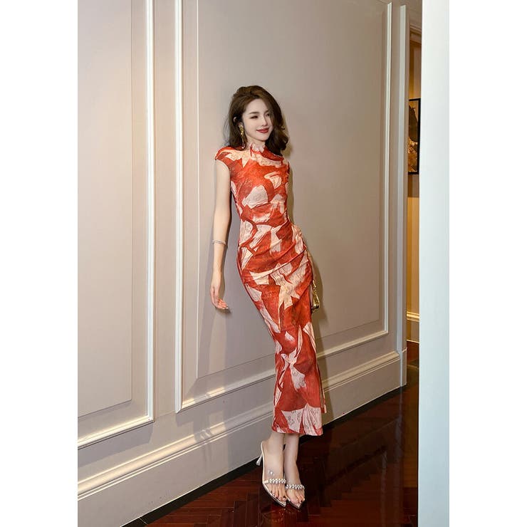 花柄 ワンピース アート[品番：JSFW0013033]｜JS FASHION