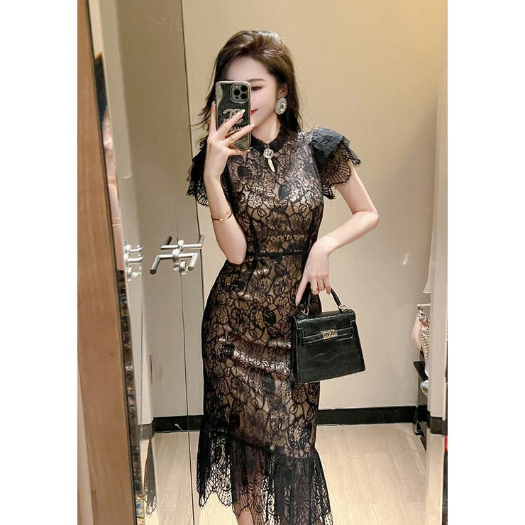 タイトワンピ レース ワンピース[品番：JSFW0011636]｜JS FASHION