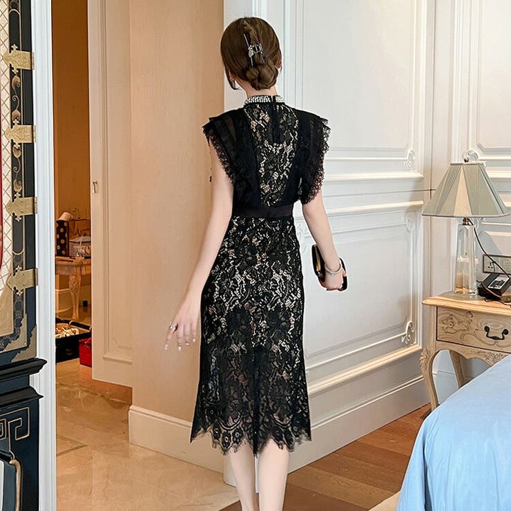 パーティードレス 花柄 レース[品番：JSFW0013188]｜JS FASHION