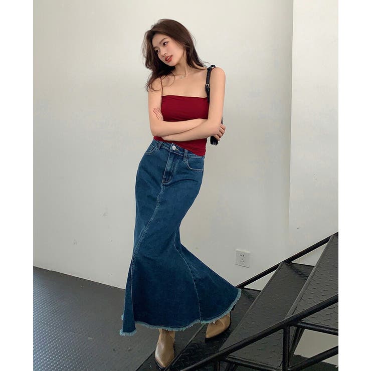 デニムスカート ロングスカート マーメイド[品番：JSFW0012806