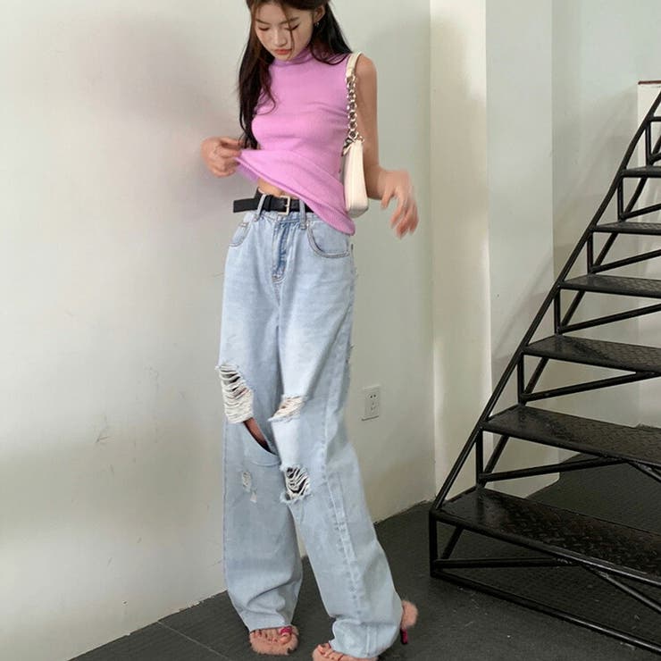ダメージデニム テーパード パンツ[品番：JSFW0011402]｜JS 