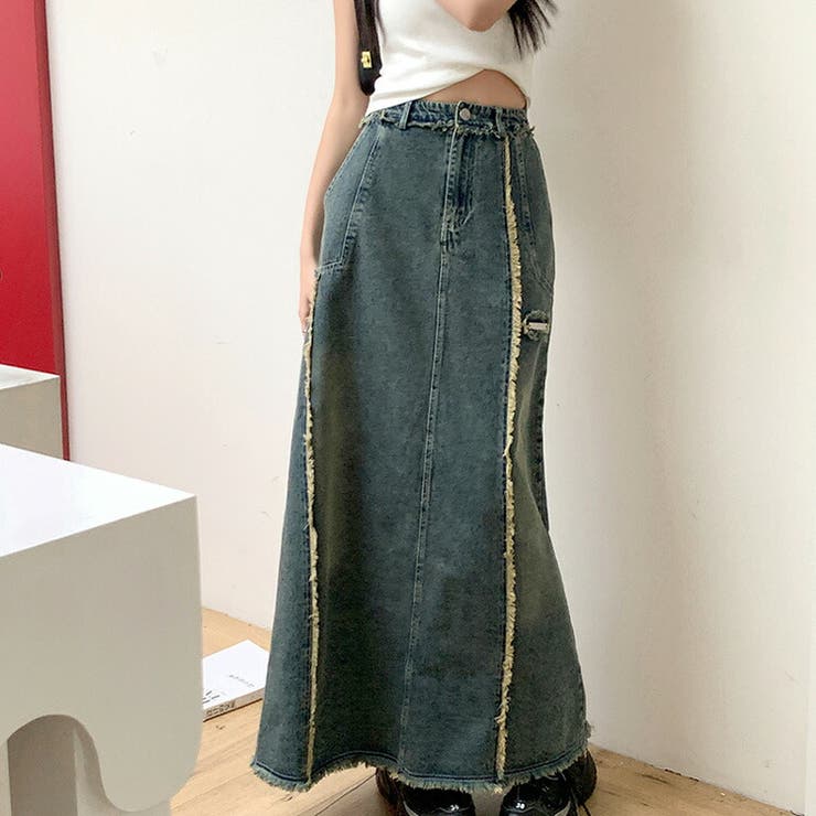 デニムスカート Aライン ロングスカート | JS FASHION | 詳細画像1 