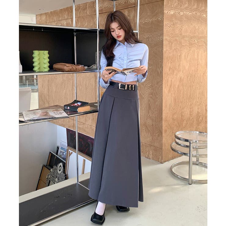 バックプリーツ フレアスカート 全2色[品番：JSFW0011965]｜JS FASHION  