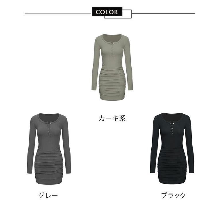 タイトワンピ 全3色 ハーフボタン | JS FASHION | 詳細画像17 