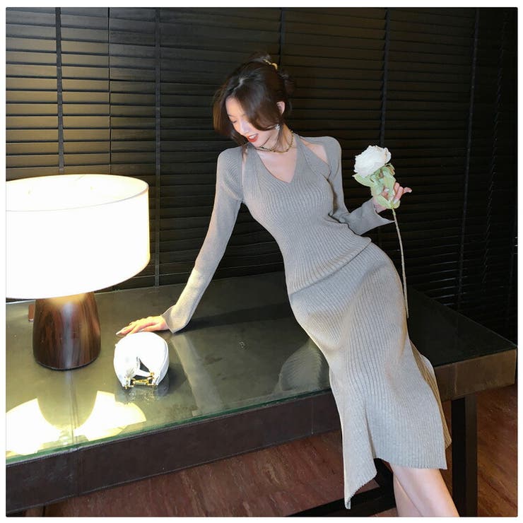 ニットワンピース 全3色 Vネック | JS FASHION | 詳細画像5 