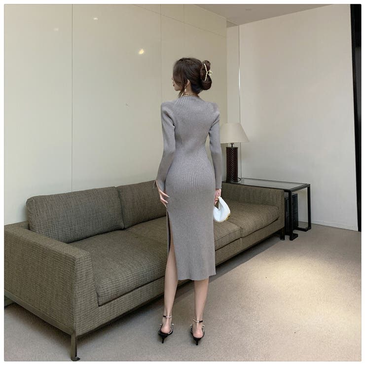 ニットワンピース 全3色 Vネック | JS FASHION | 詳細画像11 