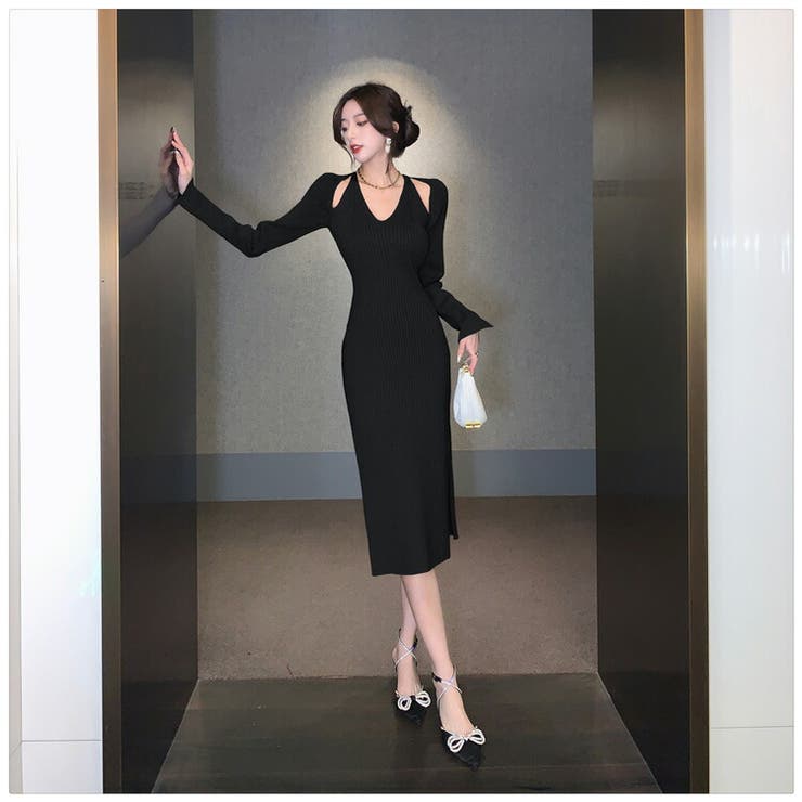 ニットワンピース 全3色 Vネック | JS FASHION | 詳細画像17 