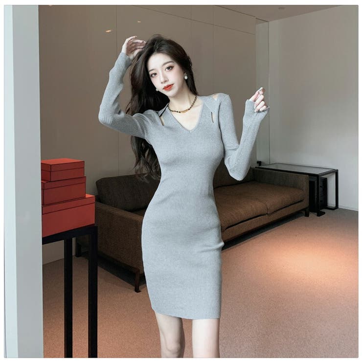 ニットワンピース 全3色 タイトワンピ[品番：JSFW0011891]｜JS