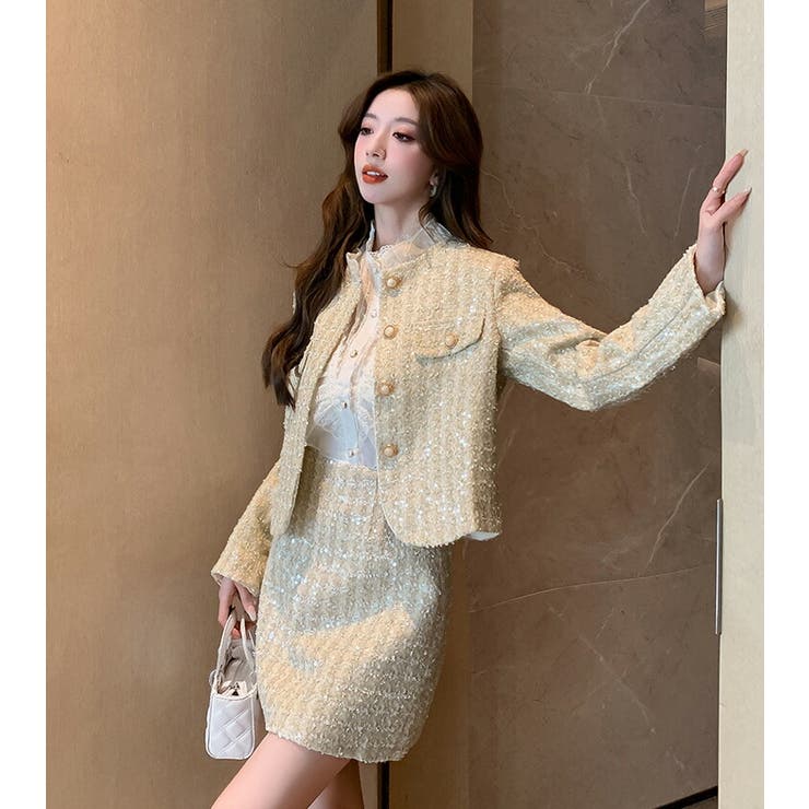 ツイード セットアップ 全2色[品番：JSFW0011822]｜JS FASHION
