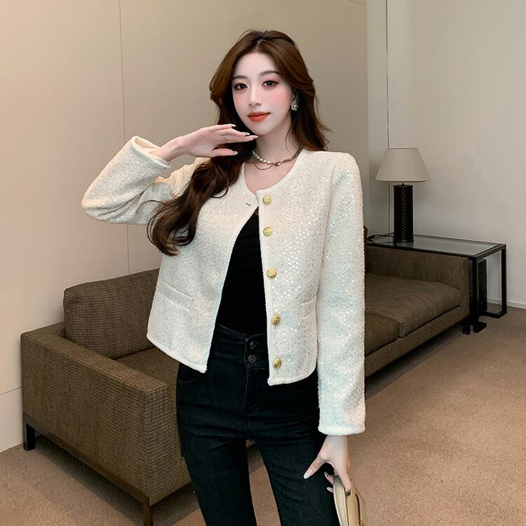 ツイードジャケット 全2色 スパンコール[品番：JSFW0011827]｜JS