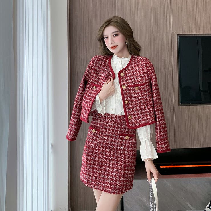 ツイード セットアップ 全2色[品番：JSFW0011832]｜JS FASHION