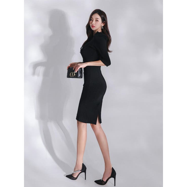 ワンピース タイトワンピ 7分袖[品番：JSFW0012268]｜JS  FASHION（ジェーエスファッション）のレディースファッション通販｜SHOPLIST（ショップリスト）