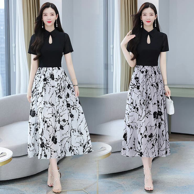 花柄 ワンピース 全2色[品番：JSFW0010366]｜JS FASHION（ジェー