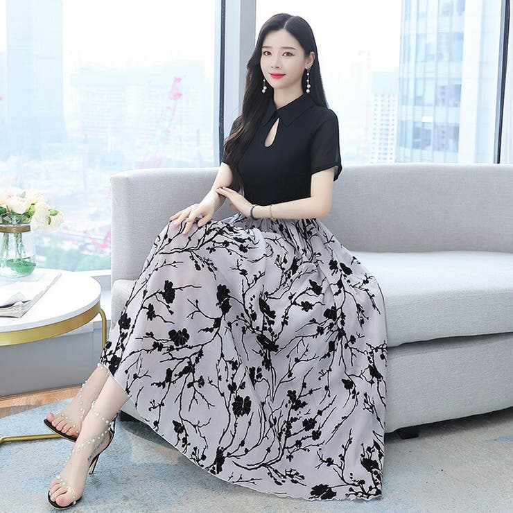花柄 ワンピース 全2色[品番：JSFW0010366]｜JS FASHION（ジェー