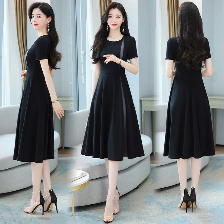 本店は Aライン ワンピース バイカラー[品番：JSFW0010376]｜JS FASHION ワンピース
