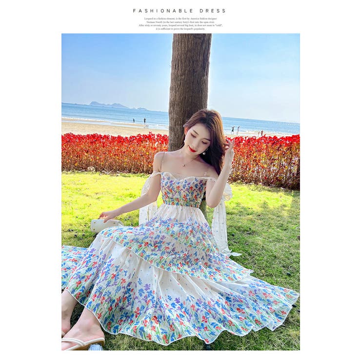 SaturdayClub★ ワイドショルダー フローラル ワンピース 送関込 SaturdayClub ワイドショルダー フローラル ワンピース