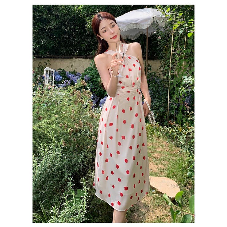 リゾートワンピ ドット柄 水玉柄[品番：JSFW0010420]｜JS