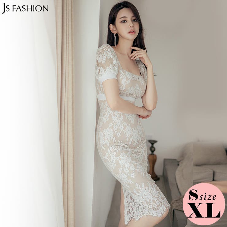 レースワンピース パーティードレス 結婚式[品番：JSFW0010154