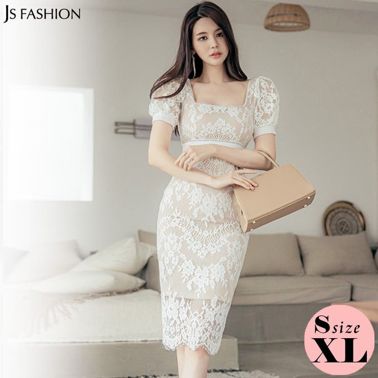 レースワンピース パーティードレス 結婚式[品番：JSFW0010154
