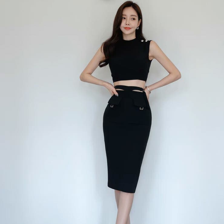 セットアップ クロップド丈トップス スカート[品番：JSFW0013416