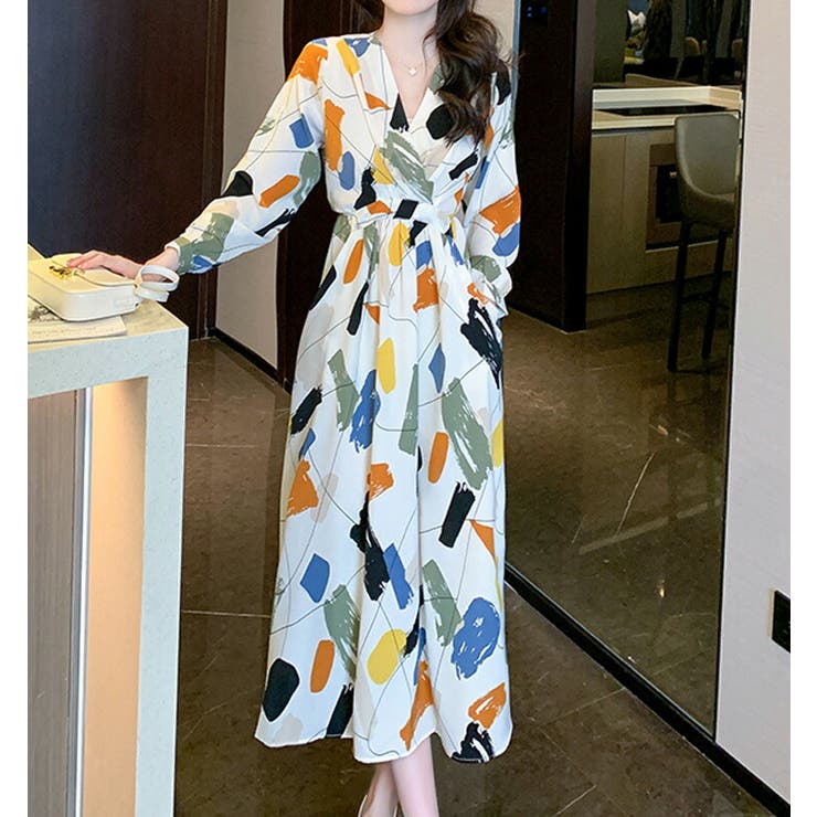 ワンピース Aライン 長袖[品番：JSFW0013463]｜JS FASHION