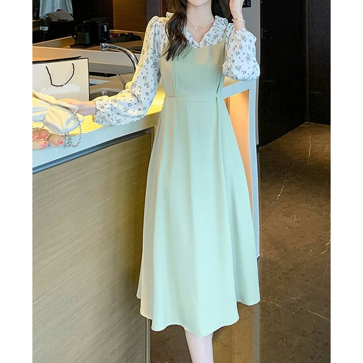 アンスリード　ロングシャツ　Aライン　フレア　コットン　レイヤード　ワンピース アンスリード ロングシャツ Aライン フレア コットン レイヤード