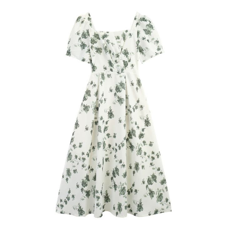 【Since Then】スクエアネック 花柄 ドレス ワンピース 花柄ワンピ 全2柄 スクエアネック[品番：JSFW0013477]｜JS