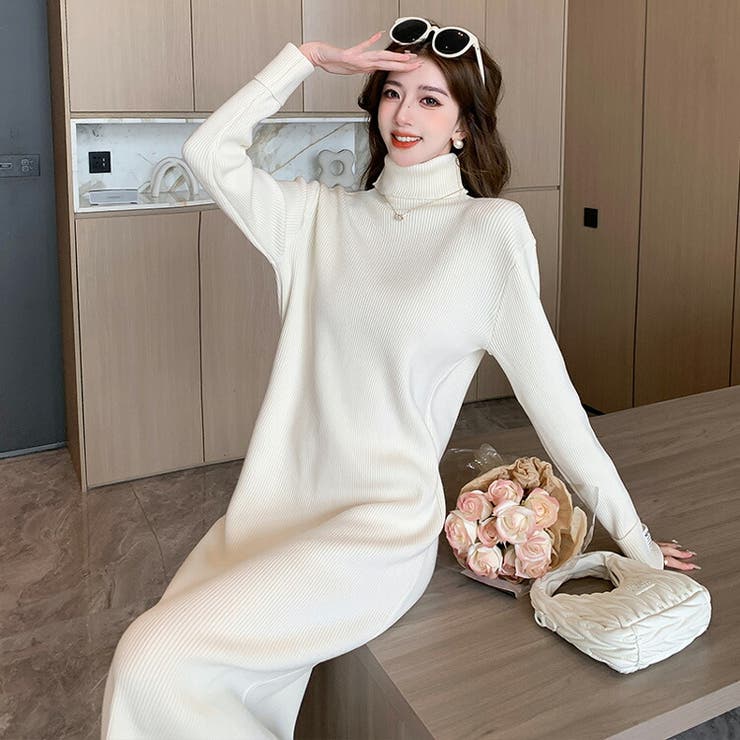 定価3.1 MARISA LUCENTE タートルネックニットワンピース ワンピース
