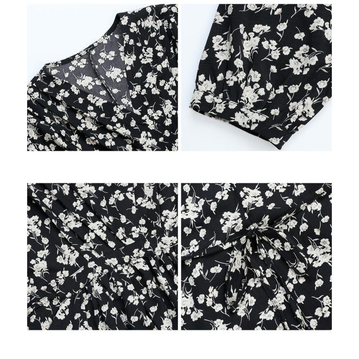 花柄ワンピース ウエストゴム Aライン | JS FASHION | 詳細画像11 
