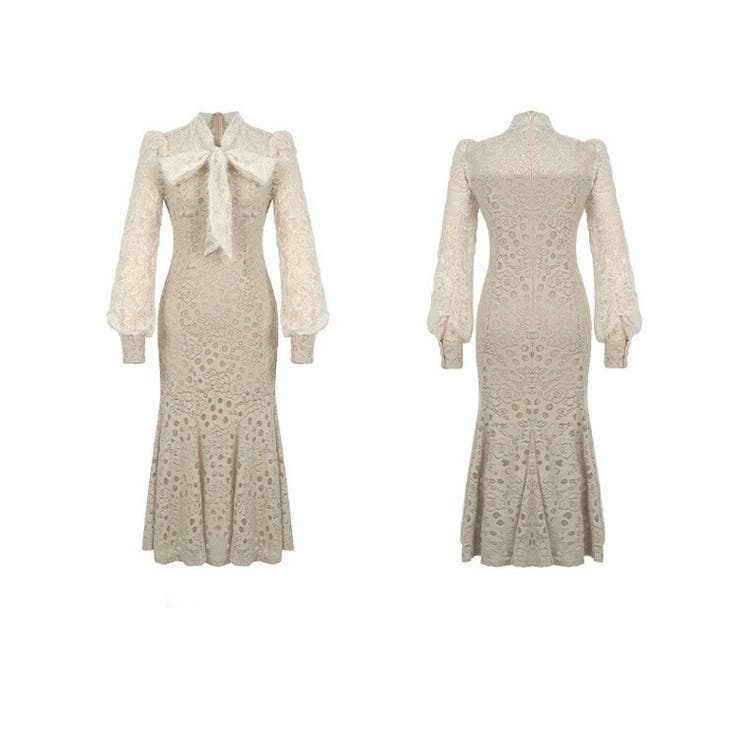 マーメイドワンピース 起毛 花柄ワンピ | JS FASHION | 詳細画像11 