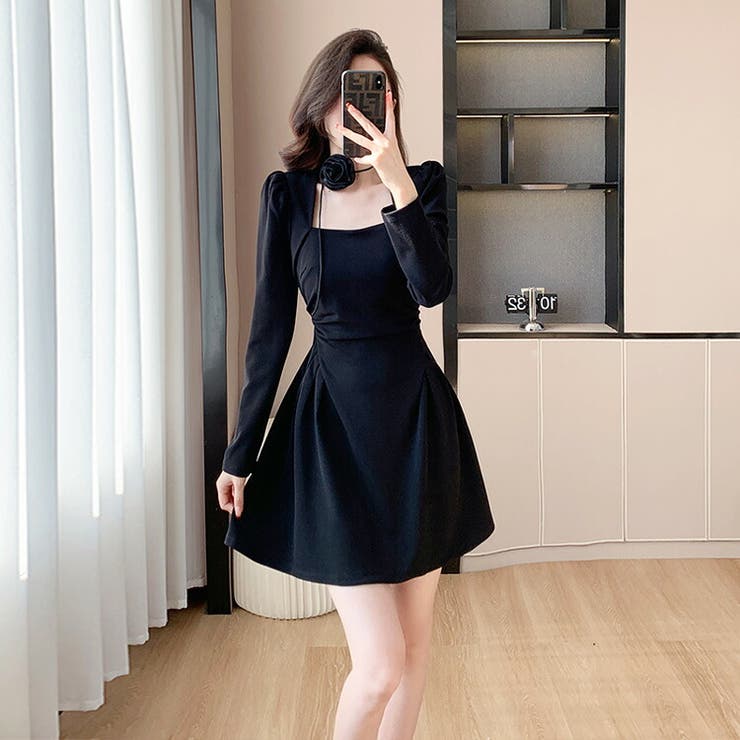 パーティードレス バラ首飾り 付き | JS FASHION | 詳細画像2 