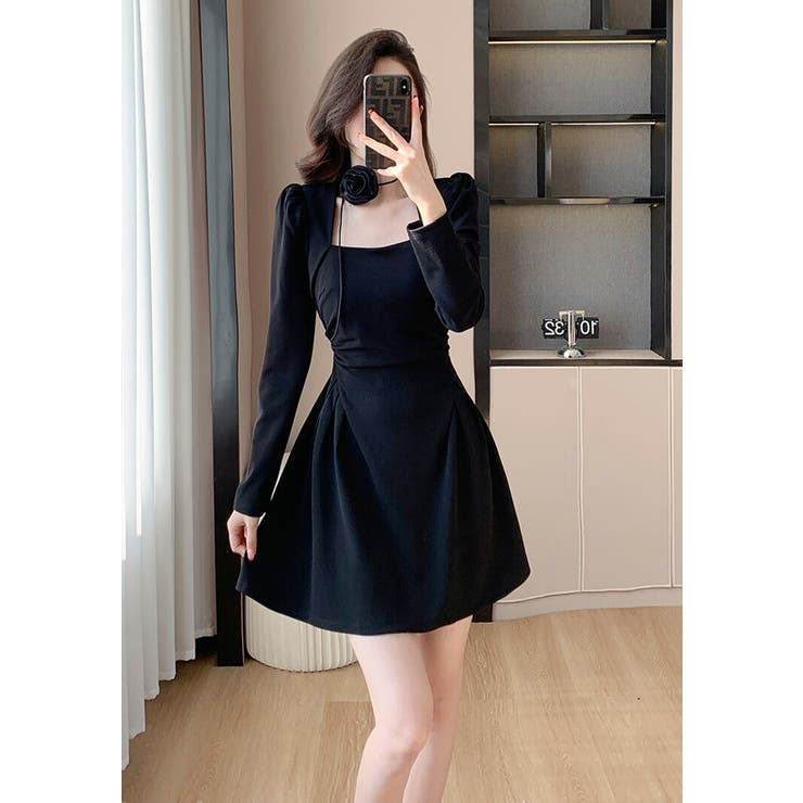 パーティードレス バラ首飾り 付き | JS FASHION | 詳細画像4 